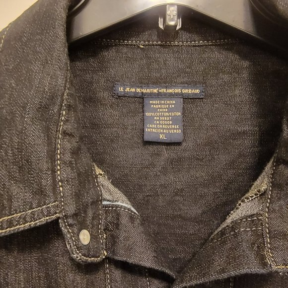 Le Jean De Marithe Francois Girbaud Denim Short Sleeve Button Front Shirt XL - Picture 5 of 7